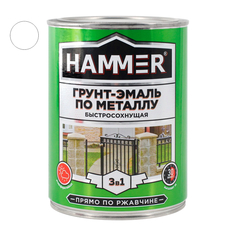 Краски и эмали по металлу и ржавчине грунт-эмаль по металлу HAMMER 0,9кг белая, арт.ЭК000116559