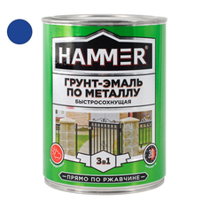 Краски и эмали по металлу и ржавчине грунт-эмаль по металлу HAMMER 0,9кг синяя, арт.ЭК000116573