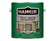 Краски и эмали по металлу и ржавчине грунт-эмаль по металлу HAMMER 2,7кг зеленая, арт.ЭК000125864