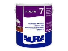 Краски для стен и потолков краска в/д AURA Luxpro 7 база А интерьерная 2,5л белая, арт.4607003916282