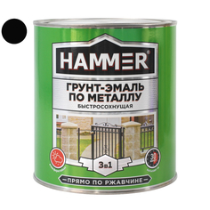 Краски и эмали по металлу и ржавчине грунт-эмаль по металлу HAMMER 2,7кг черная, арт.ЭК000125870