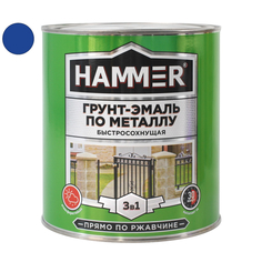 Краски и эмали по металлу и ржавчине грунт-эмаль по металлу HAMMER 2,7кг синяя, арт.ЭК000125869