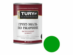 Краски и эмали по металлу и ржавчине грунт-эмаль алкидная TURY MC-102 3в1 по ржавчине быстросохнущая 0,9кг зеленая, арт.ГрЭМС102З
