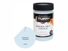 Краски для стен и потолков краска акриловая TURY SW-7 Colour для стен и потолков моющаяся 0,4кг небесно-голуб, арт.КрВДSW70,4НГ