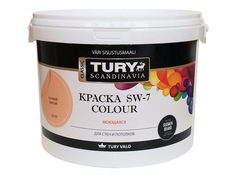 Краски для стен и потолков краска акриловая TURY SW-7 Colour для стен и потолков моющаяся 2,4кг сочный персик, арт.КрВДSW72,4СП