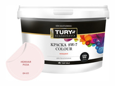 Краски для стен и потолков краска в/д TURY SW-7 Colour для стен и потолков 2,4кг розовая, арт.КрВДSW72,4НР