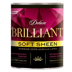 Краски для стен и потолков краска акриловая PARADE Deluxe brilliant soft sheen белая 0,9л, арт.0007405
