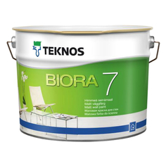 Краски для стен и потолков краска акриловая ТEKNOS Biora 7 база А для стен и потолков 9л белая, арт.ЭК000130226 Teknos