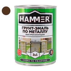 Краски и эмали по металлу и ржавчине грунт-эмаль по металлу HAMMER 0,9кг шоколадная, арт.ЭК000132857