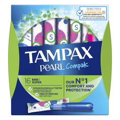 Прокладки и тампоны тампоны TAMPAX Compak Pearl Super 16шт