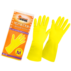 Перчатки многоразовые перчатки РЫЖИЙ КОТ RC-LF латекс хлопковое напыление размер M