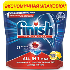 Капсулы и таблетки для посудомоечных машин таблетки для ПММ FINISH All in1 Max Лимон 75шт