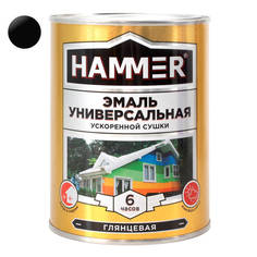 Эмали универсальные эмаль алкидная HAMMER ускоренной сушки 0,9кг черная, арт.ЭК000135031