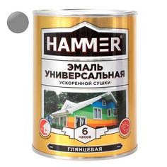 Эмали универсальные эмаль алкидная HAMMER ускоренной сушки 0,9кг серая, арт.ЭК000135032