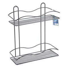 Полки для ванной комнаты полочка-решетка для ванной Volna 2-х уровневая 30х12,5х34см черная Ofelis