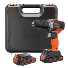 Дрели-шуруповерты аккумуляторные дрель-шуруповерт ударная BLACK&DECKER BCD003C2K-QW 18В Li-Ion 1,5Ач 2 аккумулятора