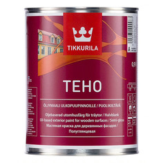 Краски и эмали фасадные краска алкидная фасадная TIKKURILA Teho для дерева база A 0,9л белая, арт.26060010110