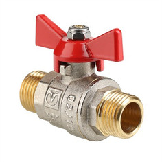 Запорная арматура для трубопроводов кран шаровой VALTEC Base 1/2" НН ручка бабочка латунь