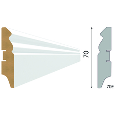 Плинтусы на основе МДФ плинтус МДФ STELLA 70E 2000х70х16мм белый под покраску