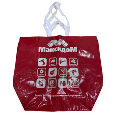 Пакеты и сумки для покупателей сумка МАКСИДОМ Доброе утро/Могу копать 40х50х20см 20кг красная с ручками полипропилен