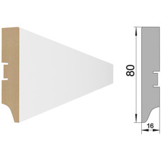 Плинтусы на основе МДФ плинтус МДФ STELLA 80А 2000х80х16мм белый под покраску