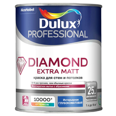 Краски для стен и потолков краска в/д DULUX Trade Diamond Extra matt база BW для стен и потолков 1л белая, арт.5273931