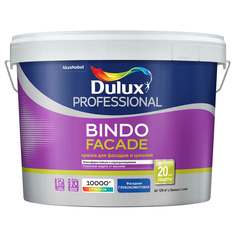 Краски и эмали фасадные краска в/д DULUX Professional Bindo Facade база BW для фасадов и цоколей 9л белая, арт.5351675