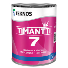 Краски для стен и потолков краска акрилатная ТEKNOS Timantti 7 база А для стен и потолков 0,9л белая, арт.ЭК000130559 Teknos