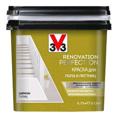Краски и эмали для полов краска акриловая V33 Renovation Perfection для пола и лестниц 0,75л циркон, арт.119715