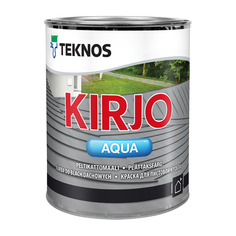 Краски и эмали специальные краска акрилатная кровельная ТEKNOS Kirjo Aqua база А 0,9л белая, арт.ЭК000130363 Teknos