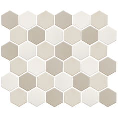 Плитка мозаика керамическая мозаика керамическая 32,5х28,2х0,6 Homework LB Mix ANTISLIP Hexagon (нескользящая), бежевая Staro