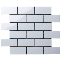 Плитка мозаика керамическая мозаика керамическая 29,4х28,8х0,6 Homework Brick, глянцевая белая Staro