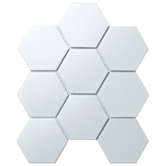 Плитка мозаика керамическая мозаика керамическая 25,6х29,5х0,6 Homework Hexagon big, матовая белая Staro