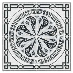 Декоры и бордюры для плитки напольной панно напольное 86х86 TECHNO, серое ИНТЕРКЕРАМА