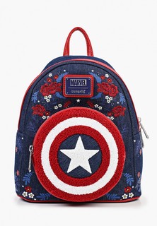 Рюкзак Loungefly Marvel Captain America 80th Anniversary Floral Sheild Mini Backpack MVBK0165