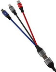 Кабель Usams US-SJ420 3 в 1 USB - Type-C micro USB Lightning черный (SJ420USB01)