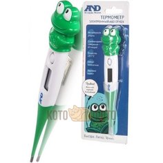 Термометр электронный AND DT-624 Лягушка зеленый/белый A.N.D.