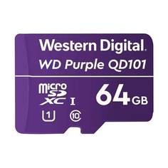 Карта памяти WD microSDXC 64Gb Class10 WDD064G1P0C Purple w/o adapter