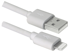 Кабель Defender USB(AM)-Lightning 1м белый