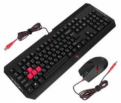Набор клавиатура+мышь A4 Bloody Q1100 (Q100+S2) черный/красный A4tech