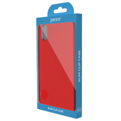 Чехол клип-кейс PERO софт-тач для Apple iPhone 12/12 Pro красный ПЕРО