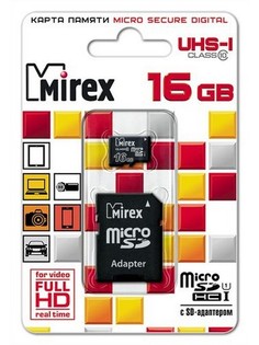 карта памяти Mirex microSD 16Gb (class 10)