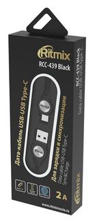 Кабель RITMIX RCC-439 USB-USB Type-C Black
