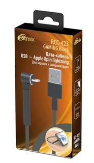 Кабель RITMIX RCC-423 USB – Apple 8 pin Lightining GAMING Black