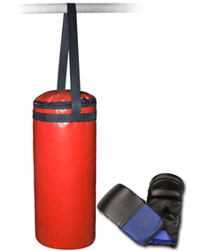 Мешок боксерский + перчатки, SM-110, Красный, 6 кг Спортивные Мастерские