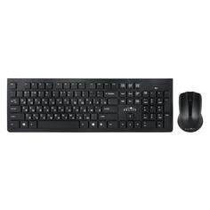 Набор клавиатура+мышь Oklick 250M клав:черный мышь:черный USB беспроводная slim