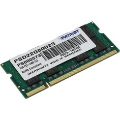 Память SO-DIMM DDR2 Patriot 2Gb 800MHz (PSD22G8002S) Патриот