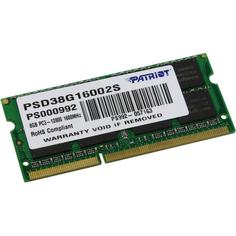 Память SO-DIMM DDR3 Patriot 8Gb 1600MHz (PSD38G16002S) Патриот