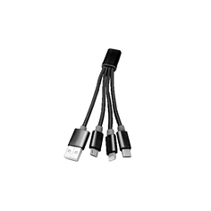 Дата-кабель АТОМ USB A 2.0-USB Type-C,USB B micro,Lightning, 0,2м, черный Atom
