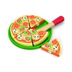 Набор "Режем пиццу" в коробке 6 кусков пиццы,лопатка,тарелка,18 элементов овощей,грибов VIGA 58500